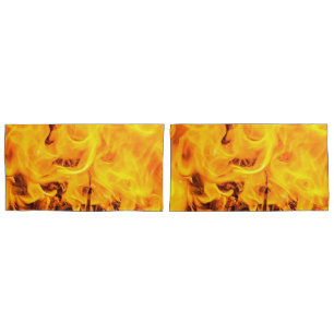 Funda De Cojín Patrón De Fuego Y Flores