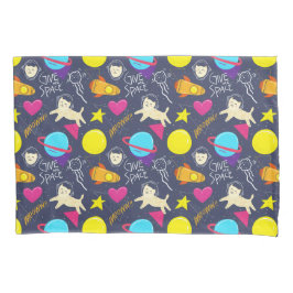 Funda De Cojín Patrón de gato espacial