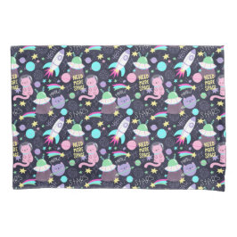 Funda De Cojín Patrón de gato espacial