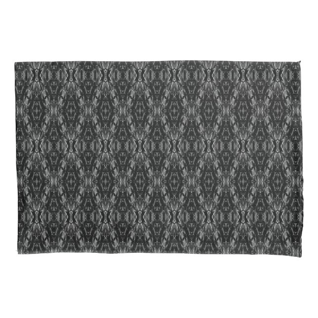 Funda De Cojín Patrón de geometría abstracta gris negro (Anverso-izquierdo)