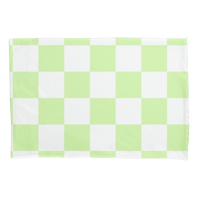 Funda De Cojín Patrón de Gingham de Pastel Verde (Anverso)