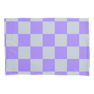 Funda De Cojín Patrón de Gingham de Purple Checkered