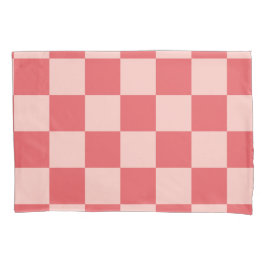 Funda De Cojín Patrón de Gingham de Red Checkered Rosa