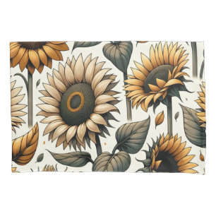 Funda De Cojín Patrón de girasol vibrante