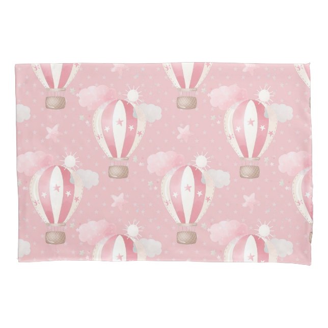 Funda De Cojín Patrón de globos rosados (Anverso)