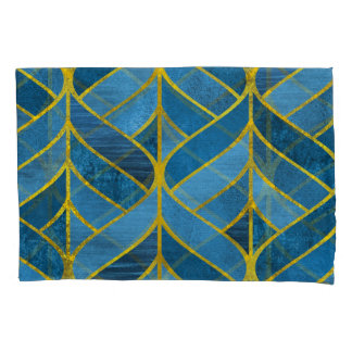 Funda De Cojín Patrón de grifo azul dorado