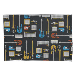 FUNDA DE COJÍN PATRÓN DE GUITARRA Y AMPLIER