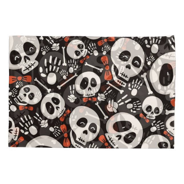 Funda De Cojín Patrón de Halloween con escarnio (Reverso)