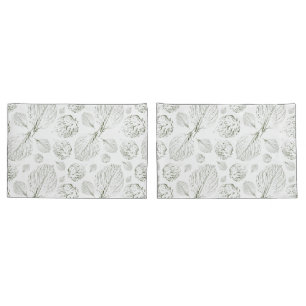 Funda De Cojín Patrón de hojas de textura verde simple