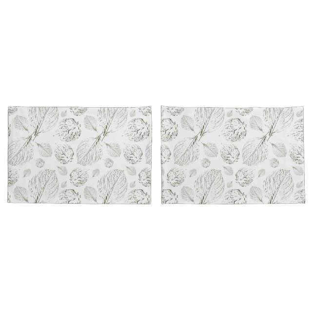 Funda De Cojín Patrón de hojas de textura verde simple (Reverso-Set)