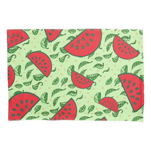 Funda De Cojín Patrón de hojas y sandías (Anverso)