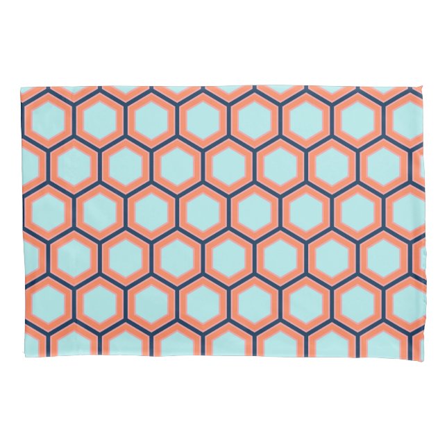 Funda De Cojín Patrón de HoneyComb retro geométrico moderno #2 (Anverso)