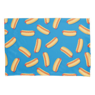 Funda De Cojín Patrón de Hotdogs de comida rápida