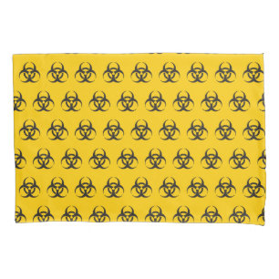 Funda De Cojín Patrón de iconos de riesgo biológico