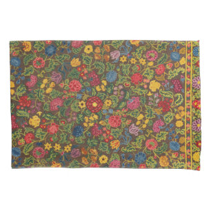 Funda De Cojín Patrón de jardín botánico antiguo vibrante