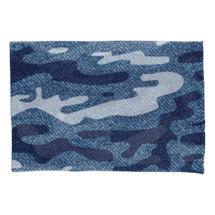 Funda De Cojín Patrón de jeans de denim para el camuflaje visto