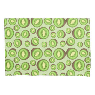 Funda De Cojín Patrón De Kiwifruta Verde Y Marrón