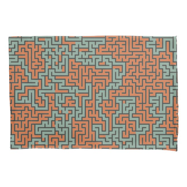 Funda De Cojín Patrón de laberinto retro geométrico moderno (Anverso)