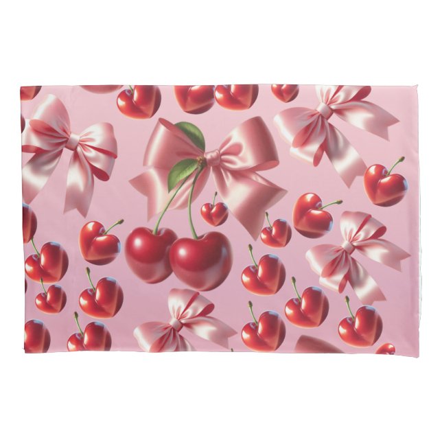 Funda De Cojín Patrón de Lazo de Corazón Coqueta Personalizado (Anverso)