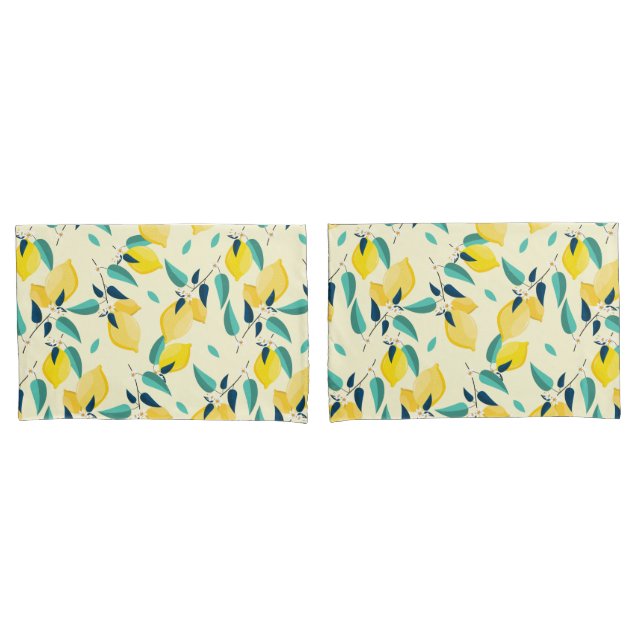 Funda De Cojín Patrón de limón (Anverso - Set)