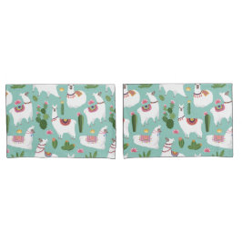 Funda De Cojín Patrón de Llama