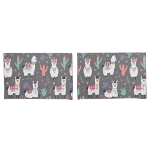 Funda De Cojín Patrón de Llama