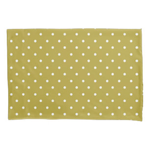 Funda De Cojín Patrón de lunares blancos en amarillo mostaza
