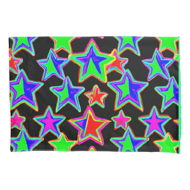 Funda De Cojín Patrón de luz estelar de neón brillante (Anverso)