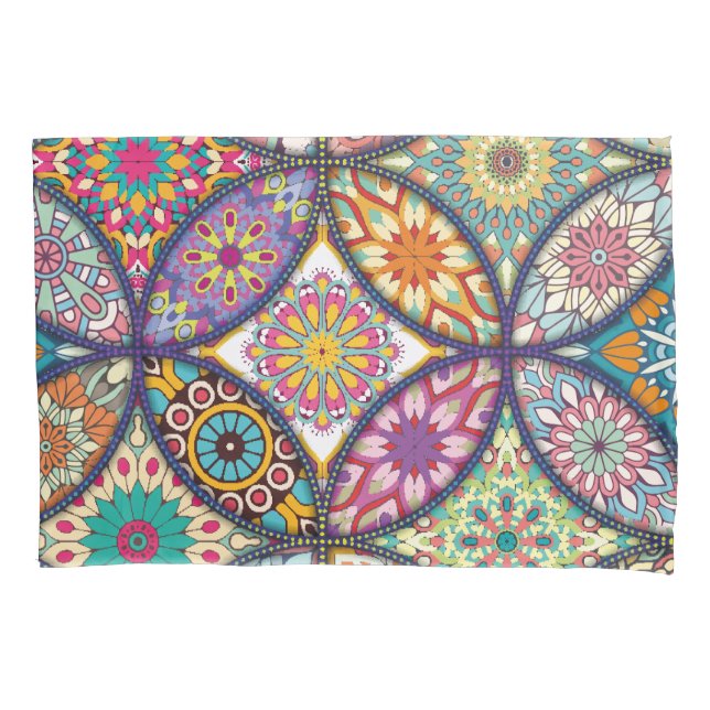 Funda De Cojín Patrón de Mandala - Pillowcase (Anverso)