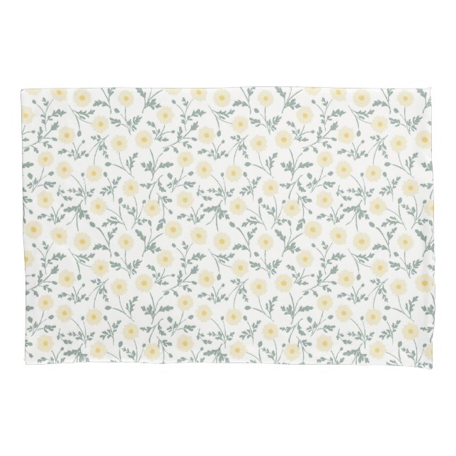 Funda De Cojín Patrón de margarita de granja moderna de primavera (Anverso)