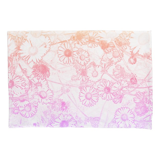 Funda De Cojín Patrón de margarita suave rosa (Anverso)