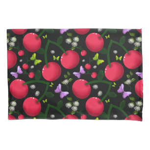 Funda De Cojín Patrón de Mariposa Cereza Lindo, Fruta Kawaii Bril