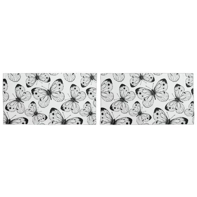 Funda De Cojín Patrón de mariposa de col (Anverso - Set)