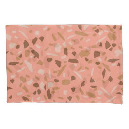 Funda De Cojín Patrón de mármol terrazzo beige melocotón marrón