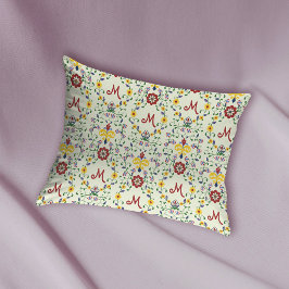 Funda De Cojín Patrón de monograma escandinavo Rosemaling Nordic