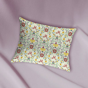 Funda De Cojín Patrón de monograma escandinavo Rosemaling Nordic