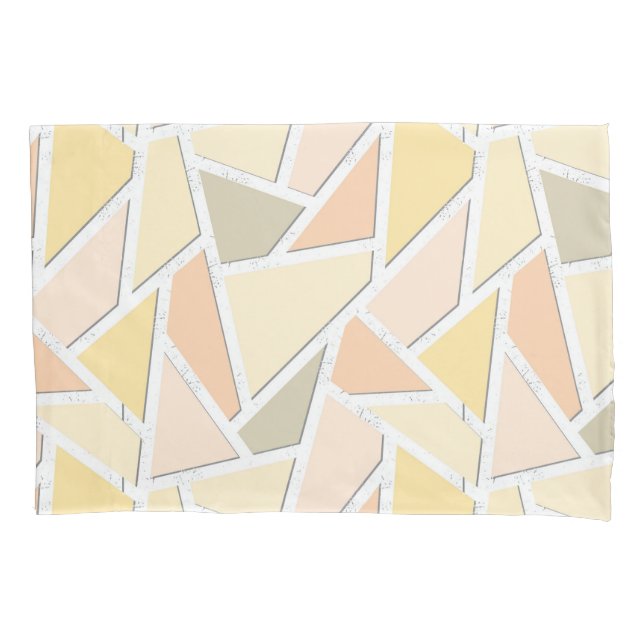 Funda De Cojín Patrón de mosaico amarillo limón (Anverso)