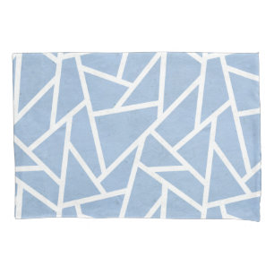 Funda De Cojín Patrón de mosaico azul pálido y blanco