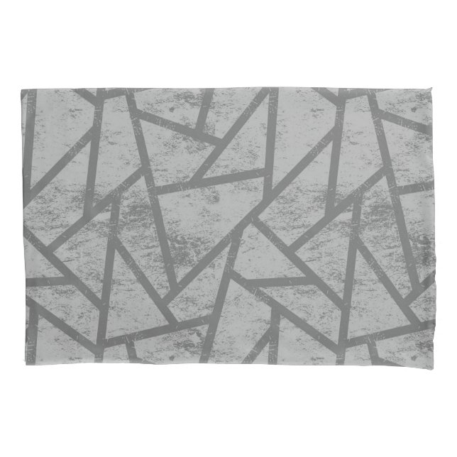 Funda De Cojín Patrón de mosaico gris (Anverso)