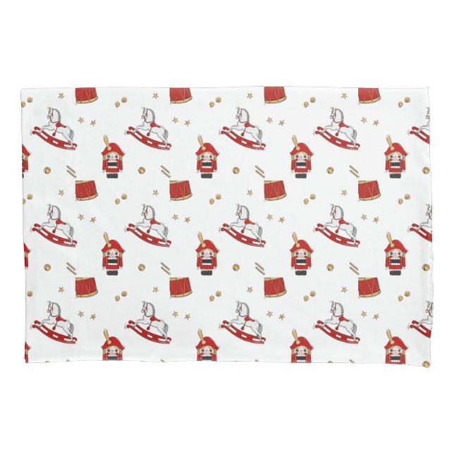 Funda De Cojín patrón de Navidad de cascanueces (Anverso)