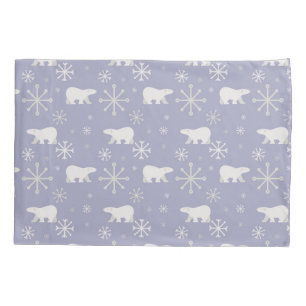 Funda De Cojín Patrón de navidades con osos polares y copos de ni