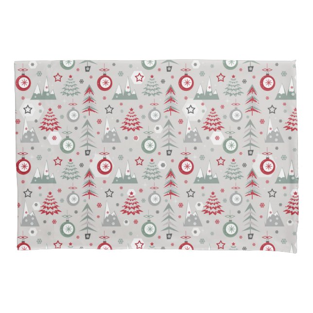 Funda De Cojín Patrón de Navidades de invierno. (Anverso)