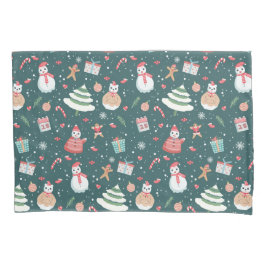 Funda De Cojín Patrón de Navidades de Snowman Adorables