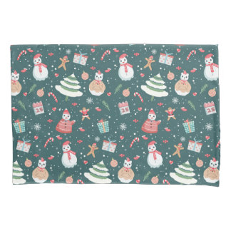Funda De Cojín Patrón de Navidades de Snowman Adorables