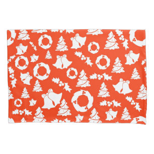 Funda De Cojín Patrón de Navidades rojos