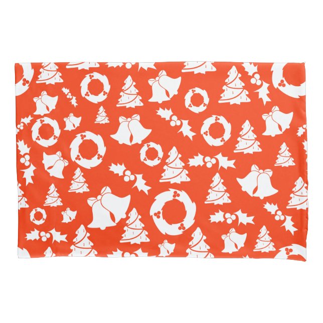 Funda De Cojín Patrón de Navidades rojos (Anverso)