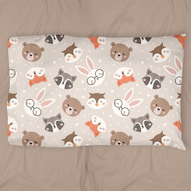 Funda De Cojín Patrón de niños animales de bosque (Subido por el creador)
