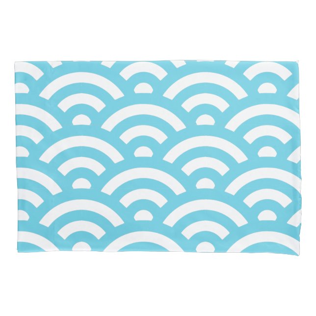 Funda De Cojín Patrón de onda azul (Anverso)
