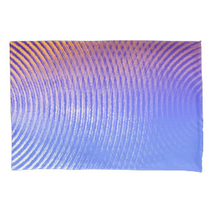 Funda De Cojín Patrón de ondas de sonido azul y naranja