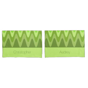 Funda De Cojín Patrón de ondas sinusal - mezcla verde + tus ideas